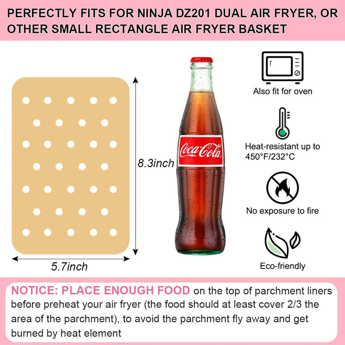 100Pcs Parchment Disposable Paper Liner for Ninja Foodi DZ201 Dual Air Fryer