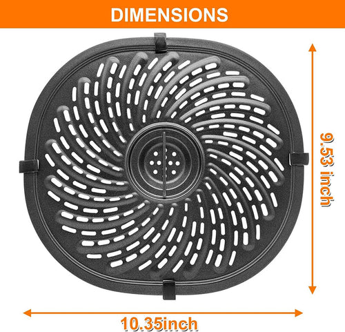 10.12'' Round Grill Plate Tray Air Fryer Grill Pan Replacement Parts for Power XL Vortex 7QT Air Fryers