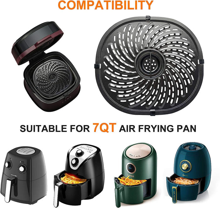 10.12'' Round Grill Plate Tray Air Fryer Grill Pan Replacement Parts for Power XL Vortex 7QT Air Fryers