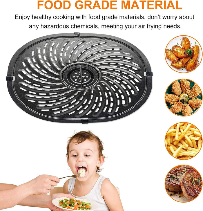10.12'' Round Grill Plate Tray Air Fryer Grill Pan Replacement Parts for Power XL Vortex 7QT Air Fryers