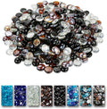 10 Pounds 1/2 Inch Ultra White + Black + Copper Round Safe Fire Pit Glass Beads Glass Rocks for Natural or Propane Fireplace for Outdoors and Indoors Firepit