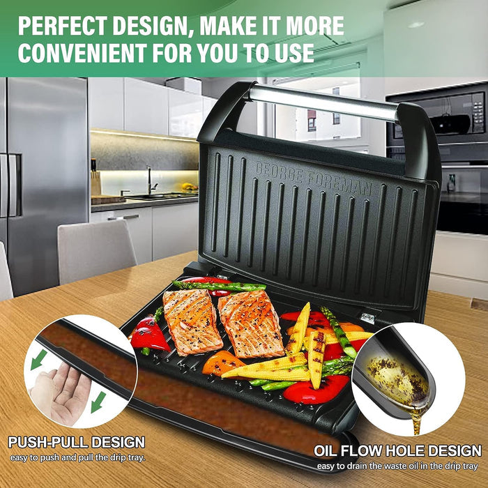 14.5" Drip Tray Pan Grease Catcher for George Foreman Grills, Kit with Spatula Scrapers