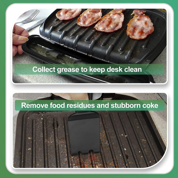 14.5" Drip Tray Pan Grease Catcher for George Foreman Grills, Kit with Spatula Scrapers