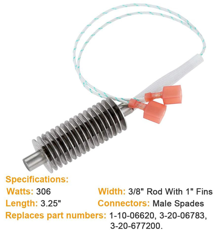 15 Fin Hot Rod Ignitor for Harman Pellet Stoves, 3-20-677200 Igniter Replacement Part