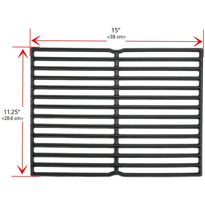 15" Grill Grates for Weber Spirit Side Knobs 200 Series, Cast Iron Grill Replacement 7522 for Spirit 500