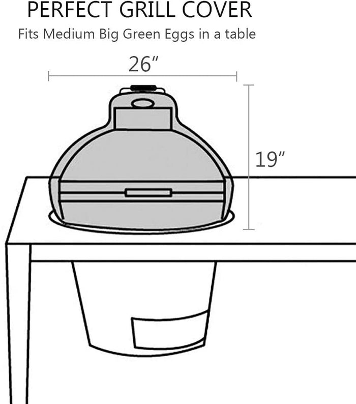26 Inch Dia Kamado & Ceramic Dome Grill Cover for Medium Big Green Egg, Visions in Built-in Or Island