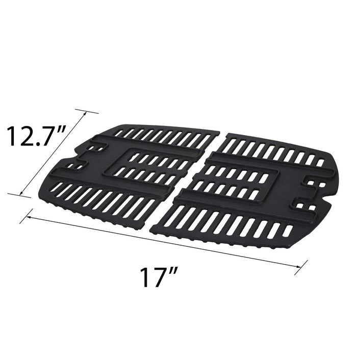 Weber 7644 Matte Cast Iron 17" Grill Cooking Grates Dimension 2 Pack