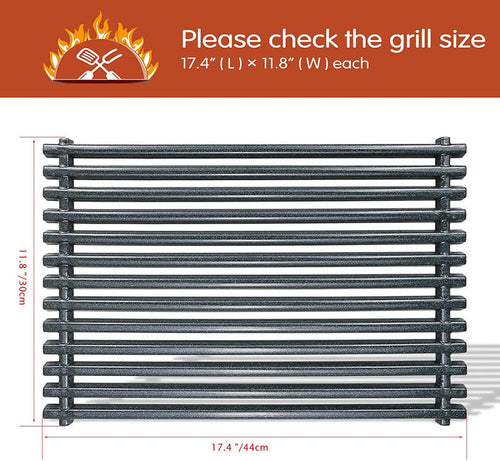 17.4'' Grill Grates for Weber Genesis Silver B, Silver C Grills