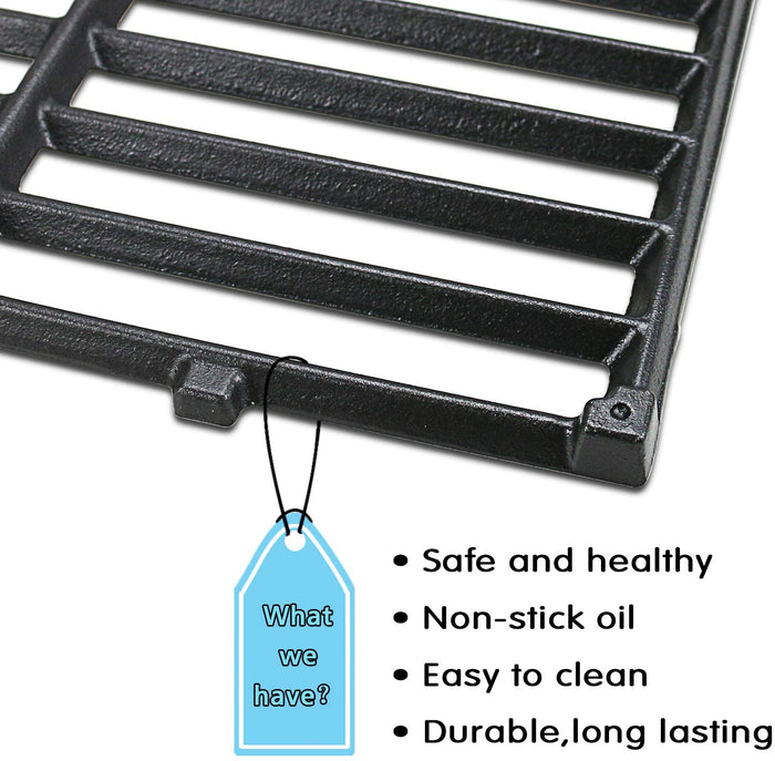 17 1/2 inch Grill Cooking Grate + Griddle Replacement Part 7637 for Weber Spirit Front Knobs 200 Series
