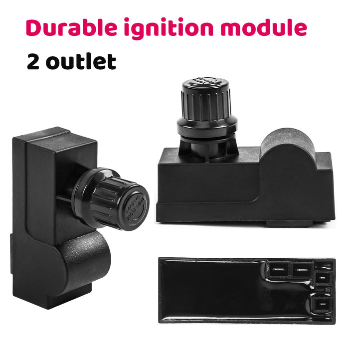 2 Outlet Ignition Kit for Char-Broil, Switch Spark Generator Push Button Kit, Gas Grill Parts