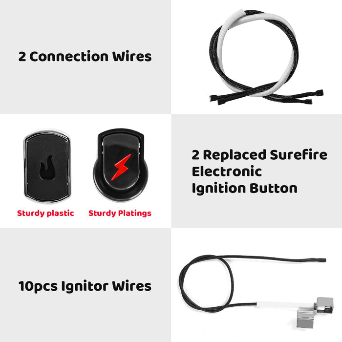 2 Outlet Ignition Kit for Char-Broil, Switch Spark Generator Push Button Kit, Gas Grill Parts