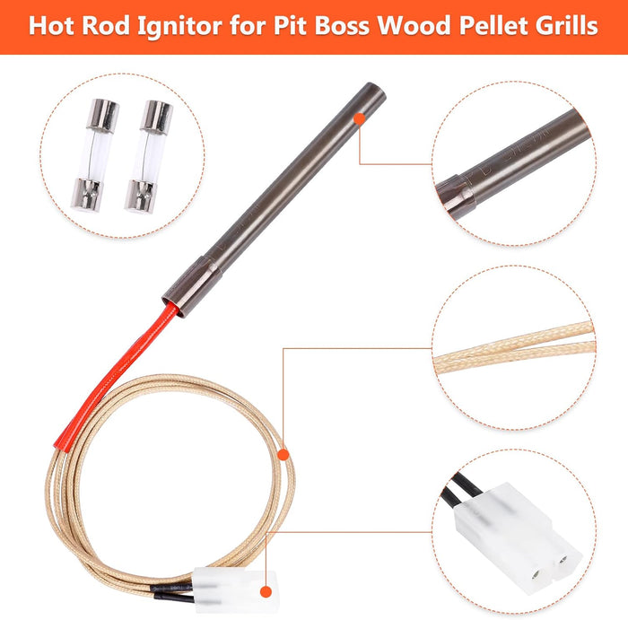 2 Pack Pit Boss Hot Rod Heating Element Ignitor Kit Wood Pellet BBQ Grill Replacement Parts