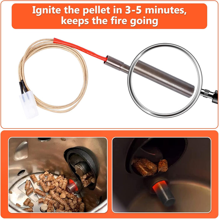 2 Pack Pit Boss Hot Rod Heating Element Ignitor Kit Wood Pellet BBQ Grill Replacement Parts
