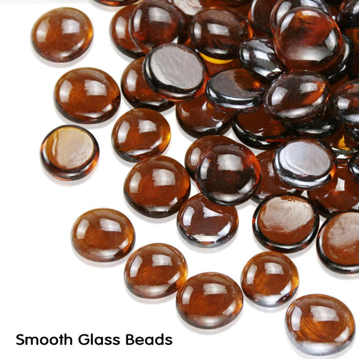20 LBS 1/2'' Amber Luster Fire Beads Glass Reflective Tempered Fire Rocks Beads for Fire Pits, Fireplace and Fire Bowl