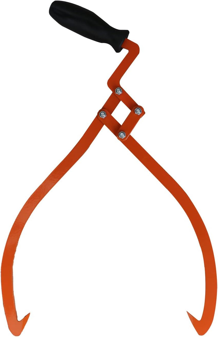 20" Log Tongs Logging Skidding Tongs Non-Slip Grip - Log Lifting, Handling, Dragging & Carrying Tool