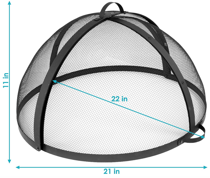 22 Inch Heavy-Duty Fire Pit Spark Screen Cover with Hinged Door