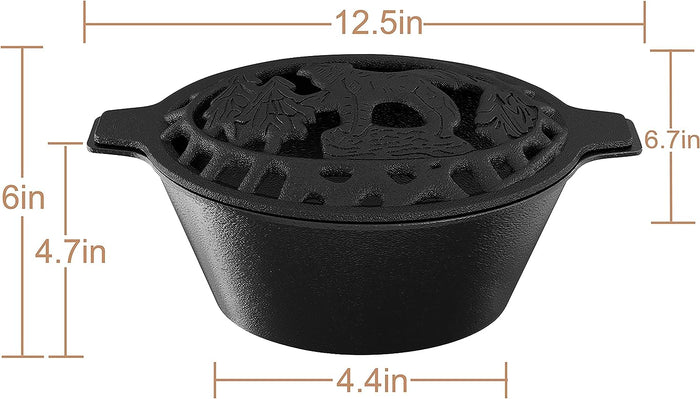2.3 Quart Capacity Cast Iron Lattice Top Rust Resistant Woodstove Steamer Fireplace Stove Humidifiers