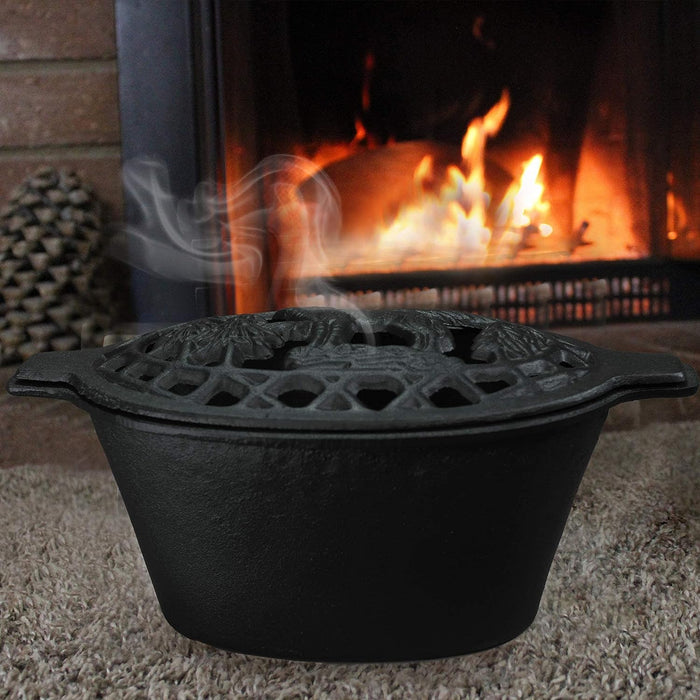 2.3 Quart Capacity Cast Iron Lattice Top Rust Resistant Woodstove Steamer Fireplace Stove Humidifiers