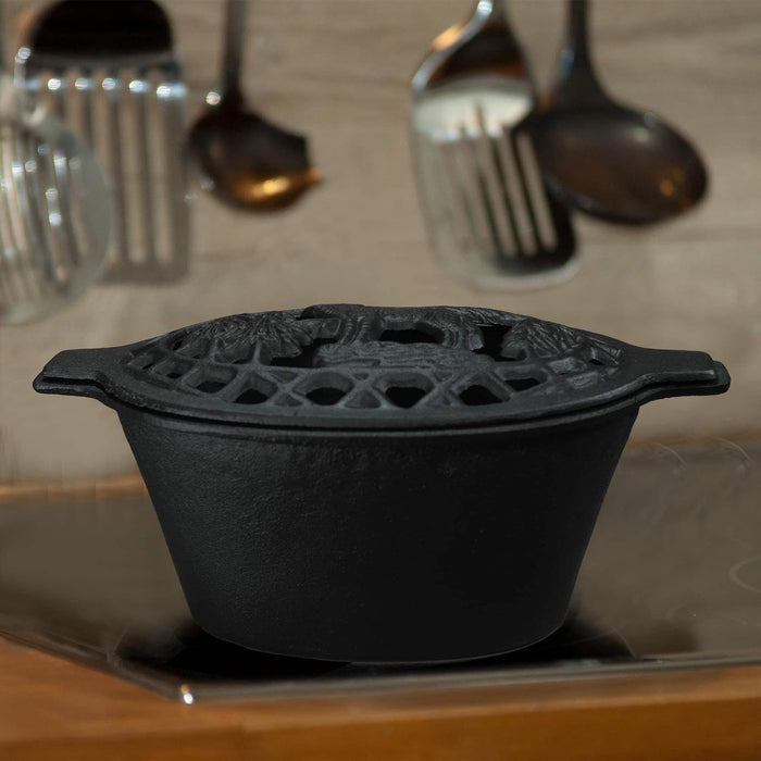 2.3 Quart Capacity Cast Iron Lattice Top Rust Resistant Woodstove Steamer Fireplace Stove Humidifiers