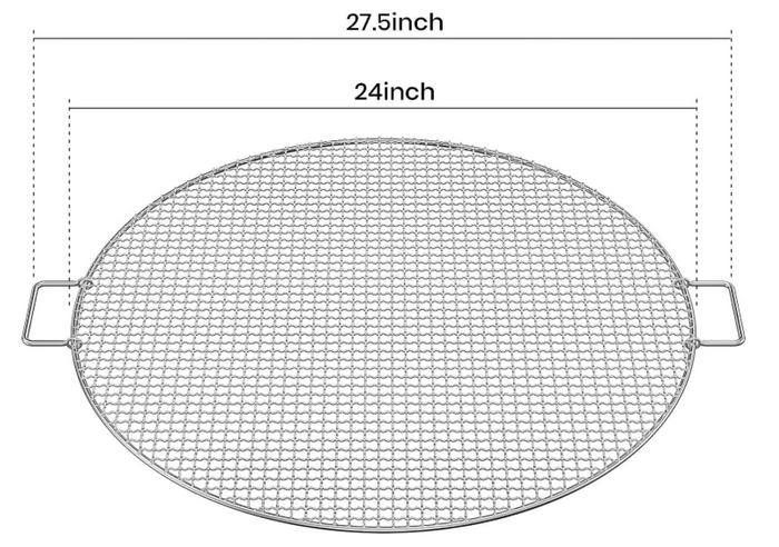 24 Inch Fire Pit Cooking Grill Grate - Outdoor Round BBQ Campfire Grill Grid - Camping Cookware