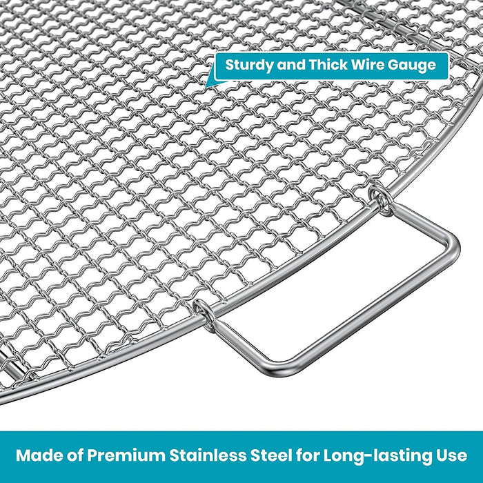 24 Inch Fire Pit Cooking Grill Grate - Outdoor Round BBQ Campfire Grill Grid - Camping Cookware