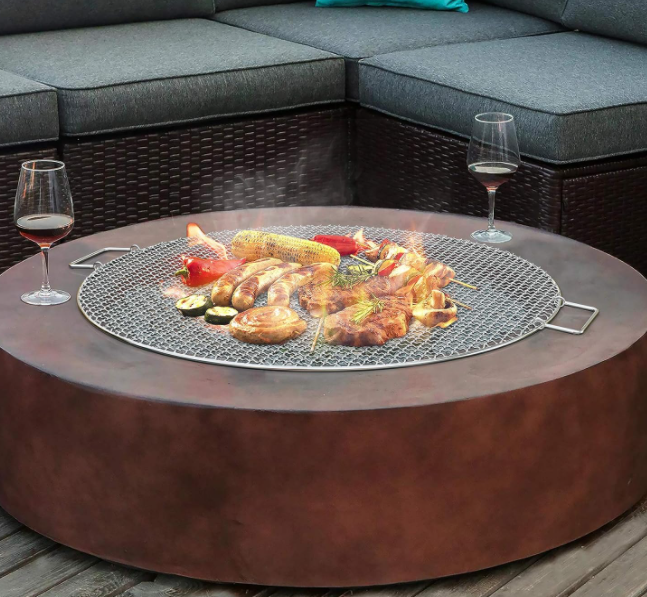 24 Inch Fire Pit Cooking Grill Grate - Outdoor Round BBQ Campfire Grill Grid - Camping Cookware