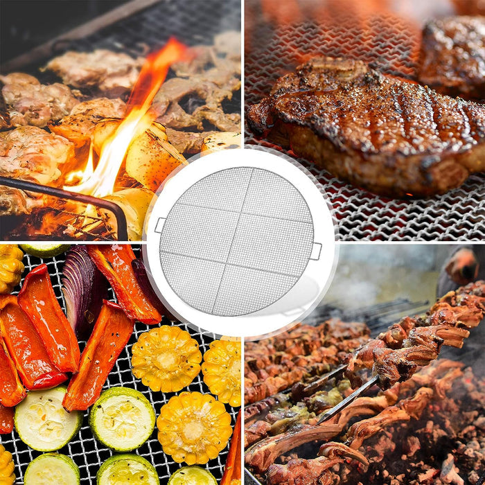 24 Inch Fire Pit Cooking Grill Grate - Outdoor Round BBQ Campfire Grill Grid - Camping Cookware