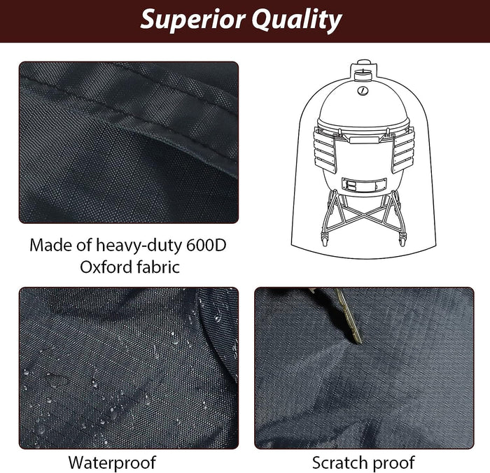 26 Inch Dia Grill Full Cover for Medium Big Green Egg Ceramic Kamado Grill