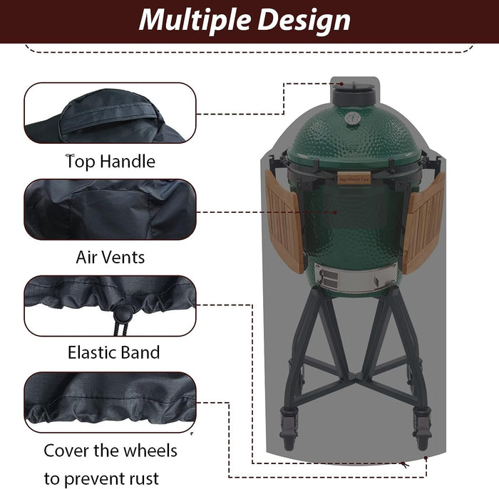26 Inch Dia Grill Full Cover for Medium Big Green Egg Ceramic Kamado Grill
