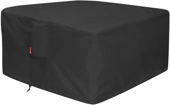 28" Premium Square Patio Fire Pit Table Cover, 28"L x 28"W x 25"H, Waterproof 600D Heavy Duty Fire Pit Cover