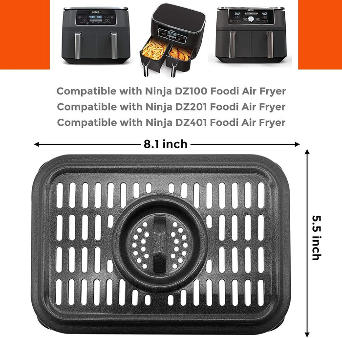 2Pcs 8.1'' Grill Plate Tray Air Fryer Pan Replacement Parts for Ninja Foodi DZ100, DZ201 Air Fryers