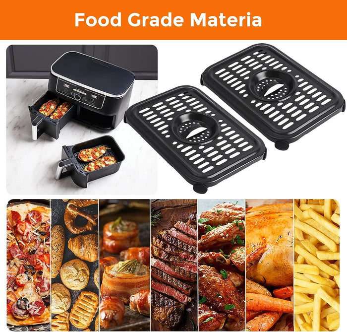 2Pcs 8.1'' Grill Plate Tray Air Fryer Pan Replacement Parts for Ninja Foodi DZ100, DZ201 Air Fryers