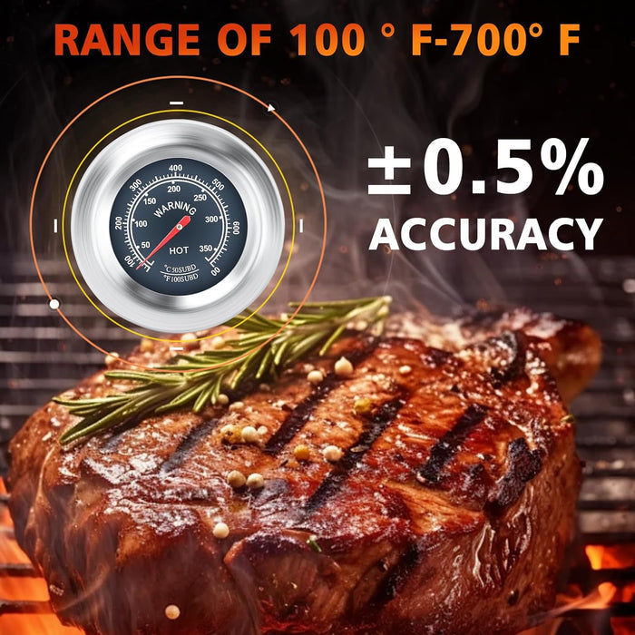 3-inch Universal Grill Thermometer Smoke Temp Gauge for Char-Broil Grills