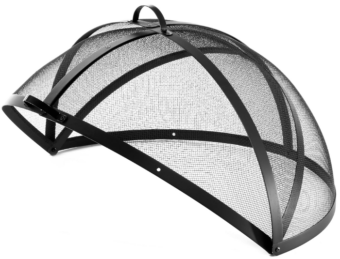 30 Inch Fire Pit Spark Screen Round Mesh Guard, Hinged to Open and Close for Easy Access