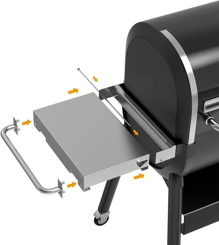 304 Stainless Steel 7001 Grill Folding Front Shelf for Weber SmokeFire EX6 Pellet Grills