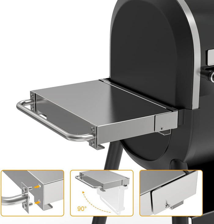 304 Stainless Steel 7001 Grill Folding Front Shelf for Weber SmokeFire EX6 Pellet Grills
