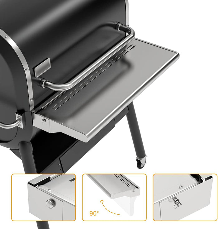 304 Stainless Steel 7002 Grill Folding Front Shelf for Weber SmokeFire EX4 Pellet Grills
