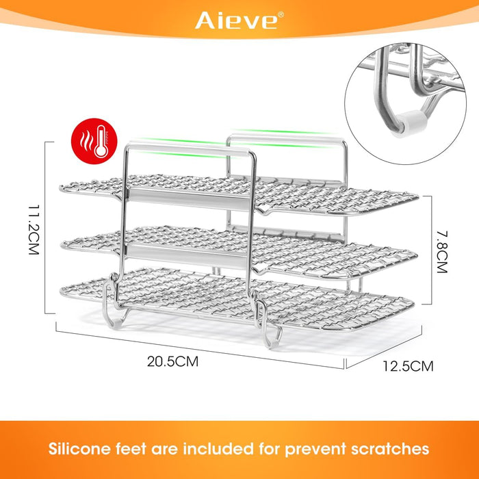 304 Stainless Steel Multi-Layer Dehydrator Toast Rack fits for Ninja Foodi DZ201 Dual Air Fryers