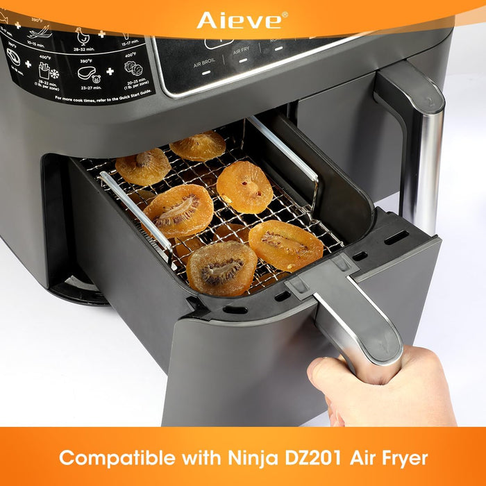 304 Stainless Steel Multi-Layer Dehydrator Toast Rack fits for Ninja Foodi DZ201 Dual Air Fryers