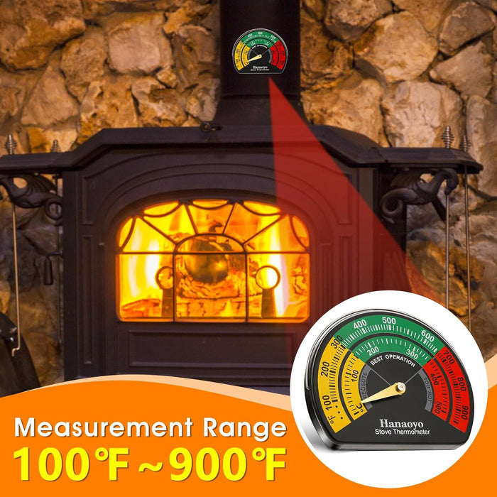 3.34 in Dia Stove Meter Magnetic Thermometer for Wood Burning Stove, Gas Stoves, Pellet Stove etc