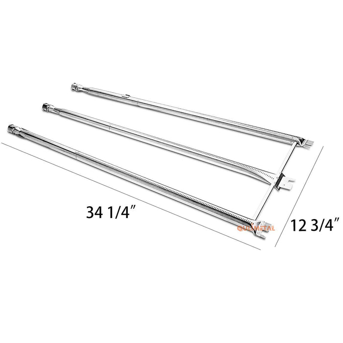 34 1/4 Grill Burners for Weber Genesis Side Knobs E-310, E-320, EP-310, EP-320, S-310, S-320, CEP-310, CEP-320 Grills, 304 SS Weber 67722 67820