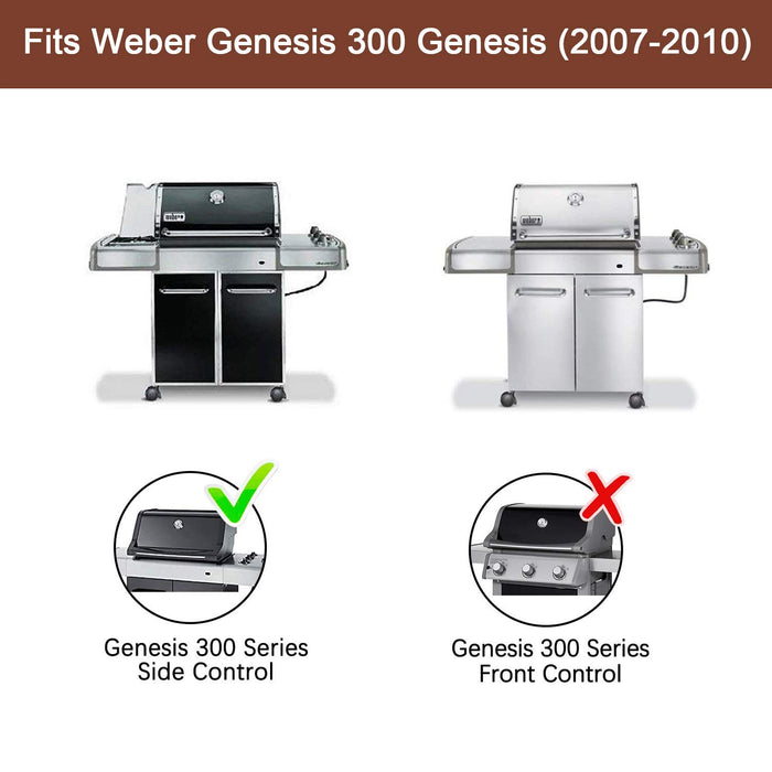 34 1/4 Grill Burners for Weber Genesis Side Knobs E-310, E-320, EP-310, EP-320, S-310, S-320, CEP-310, CEP-320 Grills, 304 SS Weber 67722 67820