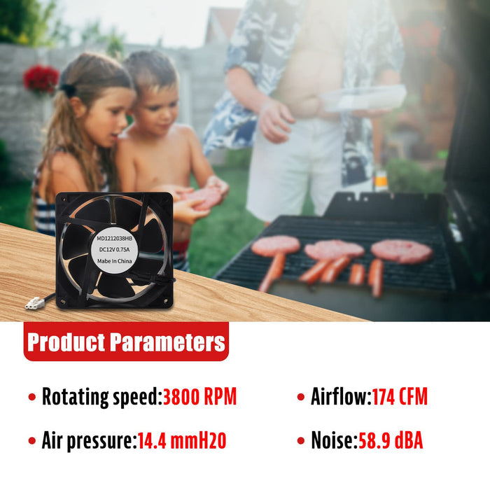 3800RPM Turbo Control Fan fits for Char-Griller Gravity Fed 980 Charcoal Grill