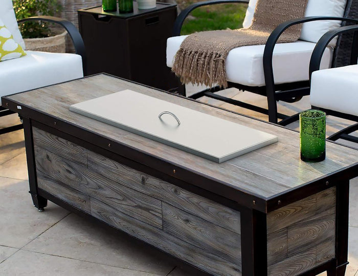 39" x 15" Rectangular Fire Pit Burner Pan Lid Cover Fits 36 x12 Inch Drop-in Fire Pit Burner Pan