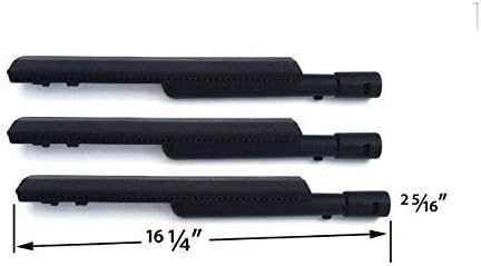 3Pcs Cast Iron Burenr Tubes for Charmglow 810-2320-B, 810-2300, 810-2300-B Gas Grills, 16 1/4 x 2 5/16"
