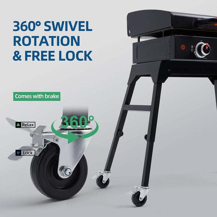 4 Pcs 3" Caster Wheels for Blackstone 17" & 22" Table Top Griddle Stand, 360 Degree Silky Swivel