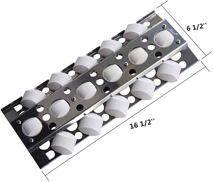4 Pcs Grill Briquette Tray Heat Plates Kit for Brinkmann 810-1750-S Gas Grill, 16 1/2" x 6 1/2"
