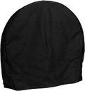 48-Inch Black Firewood Log Hoop Cover Heavy-Duty Outdoor Weather-Resistant Polyester with PVC Backing