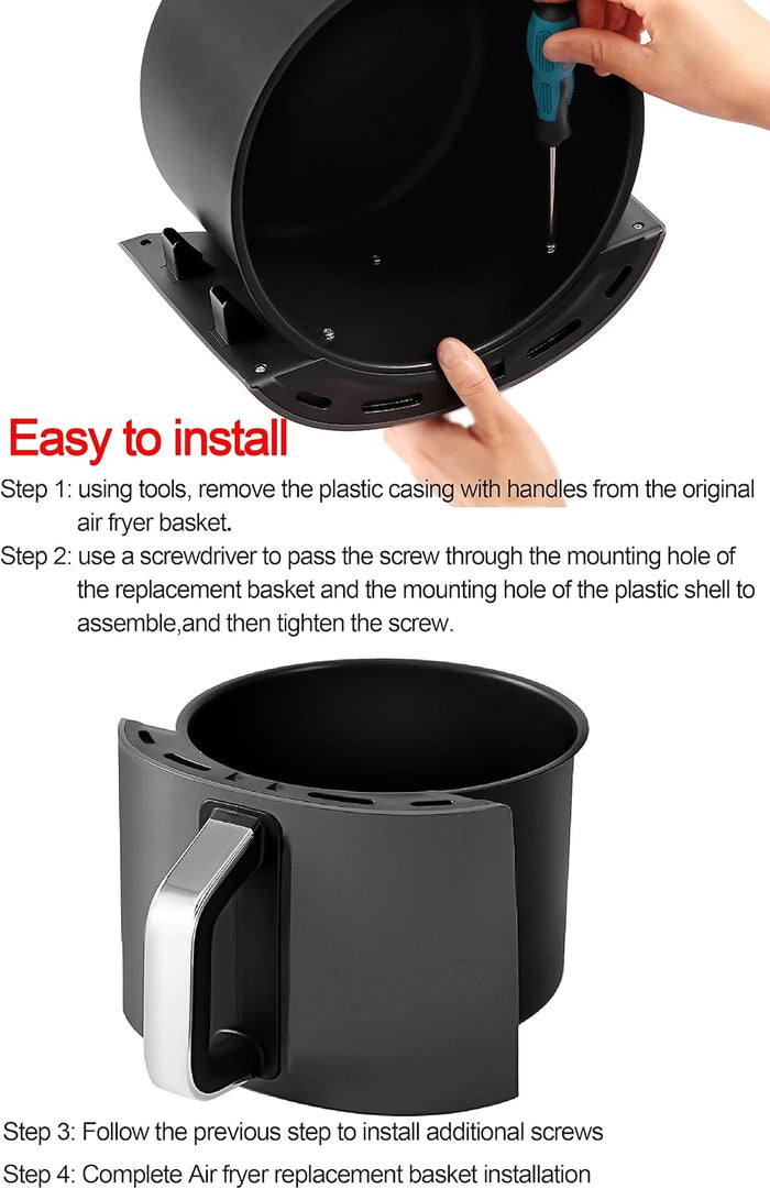 4QT Air Fryer Basket for Ninja AF101, AF100, AF100C, AF101BRN, AF101C, AF101NP, AF101QAQ, AF101QBK Air Fryers