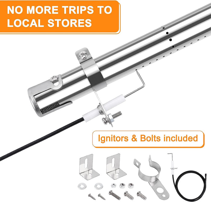 5 Pcs Burners Kit for Dyna Glo DGA480, DGA550, DGB390, DGB730, BGE530, M365GMD Gas Grills, 12-17.5 inch fit 104-13011, 113-03003, 123-03003